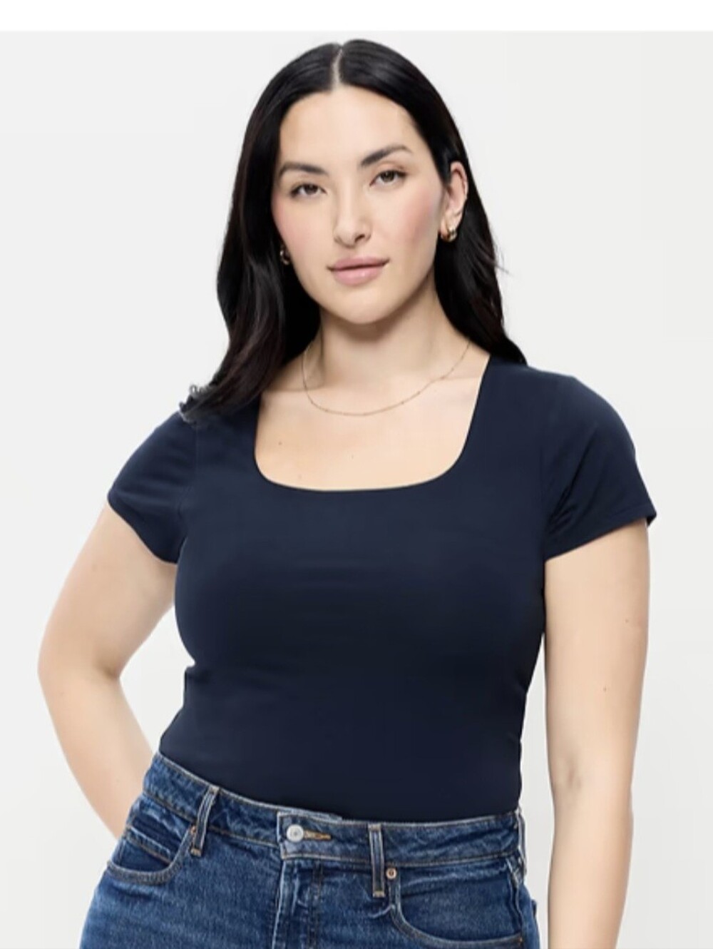 Old Navy Women’s Navy Square-Neck Short Sleeve Top Size Large/Tall